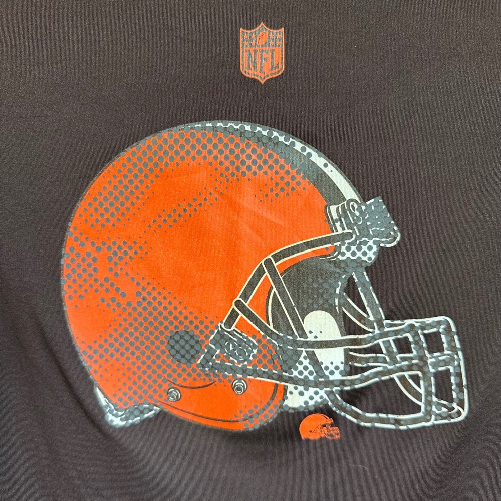 NFL Cleveland Browns Shirt Kids Brown Helmet Graphic DRI TEK Small 8 - Picture 2 of 7